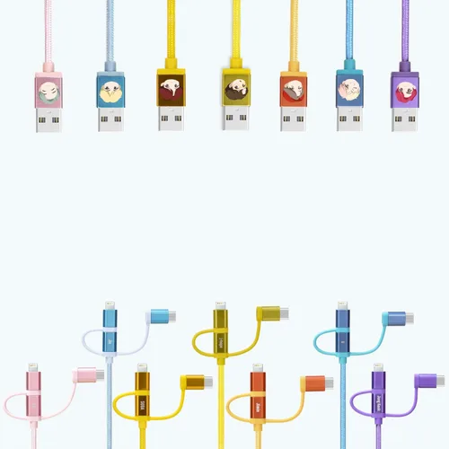 Miniatura 5 de BTS Cables de caracteres TinyTAN 3 en 1 Cable_JIN (USB-A a USB-C, Micro USB, cable certificado MFI) Compatible con Android, Galaxy Series, iPhone