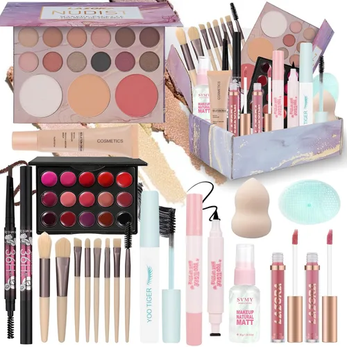 Kit de maquillaje para adolescentes, kit de maquillaje para niñas, 10-12 kits de maquillaje para adolescentes, juegos de regalo de maquillaje para