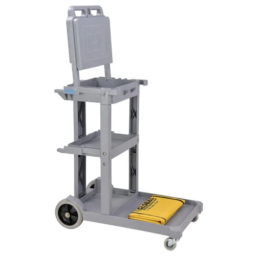 Miniatura 5 de Global Industrial Carrito de conserje gris con bolsa de vinilo de 25 galones