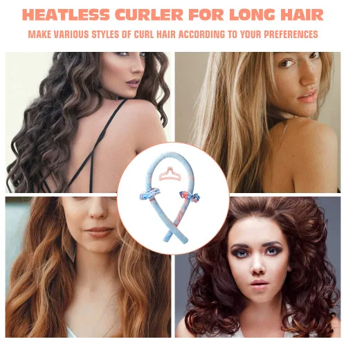 Miniatura 3 de Diadema de Rulo Rizador Sin Calor, Rulo Rizador de Cinta de Seda Sin Calor, Rulos para el Cabello con Clip de Garra para el Cabello, Rizos de Onda