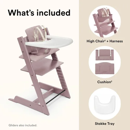 Miniatura 9 de Silla alta Stokke Tripp Trapp 2 (negra), cojín 2 (gris nórdico) + bandeja Stokke (negra) - Incluye silla + juego de bebé con arnés extraíble