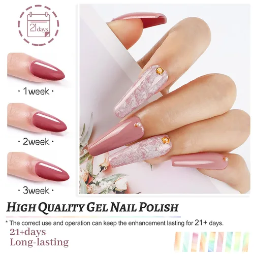 Miniatura 8 de JODSONE Juego de 36 esmaltes de uñas de gel, 32 colores, capa base, capa superior brillante mate y purpurina, juego de esmalte de uñas verde, azul