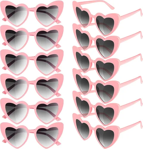 12 pares de lentes de sol en forma de corazón con forma de corazón para mujer estilo vintage diseño de gato estilo retro para fiestas de verano