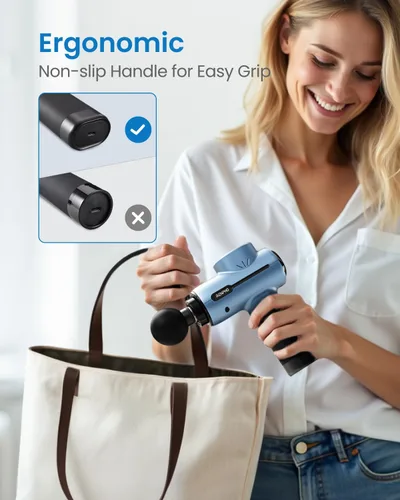 Miniatura 5 de RENPHO Pistola de masaje activa, masajeador de espalda de tejido profundo de percusión, diseño ergonómico con 5 velocidades para terapia muscular