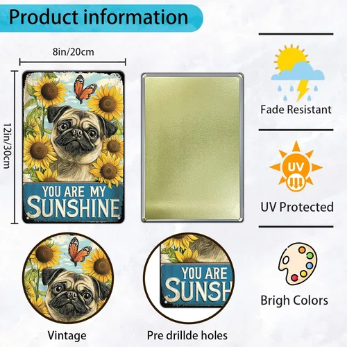 Miniatura 2 de Póster de metal retro con texto en inglés «You Are My Sunshine» de metal con texto en inglés «You Are My Sunshine» («You Are My Sunshine»)