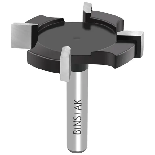 Broca de Fresadora para Superficie de Tablero de Sacrificio CNC Vástago de 1/4 Pulgada, Diámetro de Corte Extra Grande de 1-1/2 Pulgadas, Broca de
