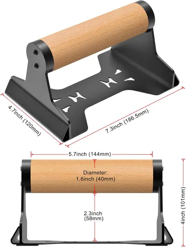 Miniatura 6 de SELEWARE Wood push up bars Parallettes bars Anti-slip Handstand Bars for Calisthenics, Fitness, Floor workouts Solid Wood with Sturdy Metal Bracket
