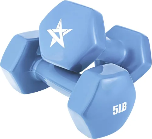 Yes4All Mancuernas Hexagonales de Vinilo - Juego de 2 Mancuernas para Gimnasio en Casa y Entrenamiento de Fuerza (Opciones de Peso de 2-15 libras)