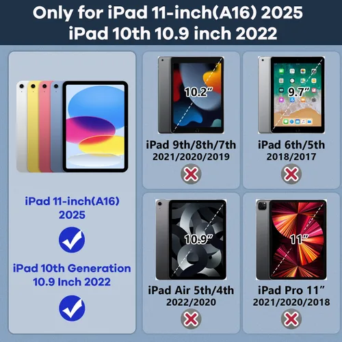 Miniatura 2 de Azzsy Funda para iPad 10.ª generación de 10.9 pulgadas, 2022, soporte integrado para lápiz Apple, funda protectora resistente a prueba de golpes