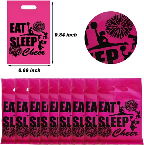 Miniatura 2 de PIBIPAID 50 bolsas de plástico para regalos de fiesta de animadoras, suministros de fiesta de animadoras, bolsas de fiesta para equipo de animadoras