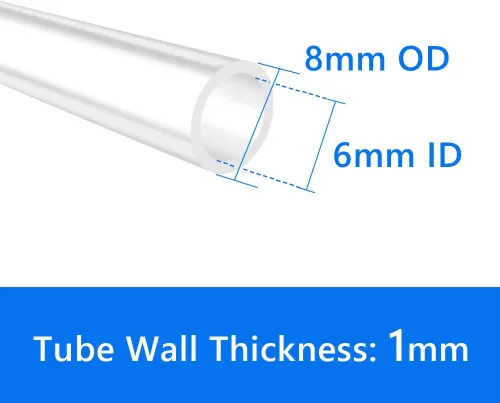 Miniatura 2 de Quickun - Tubo de silicona pura, 6mm de diámetro interior x 8mm de diámetro exterior; tubo de grado alimentario para alta temperatura, manguera