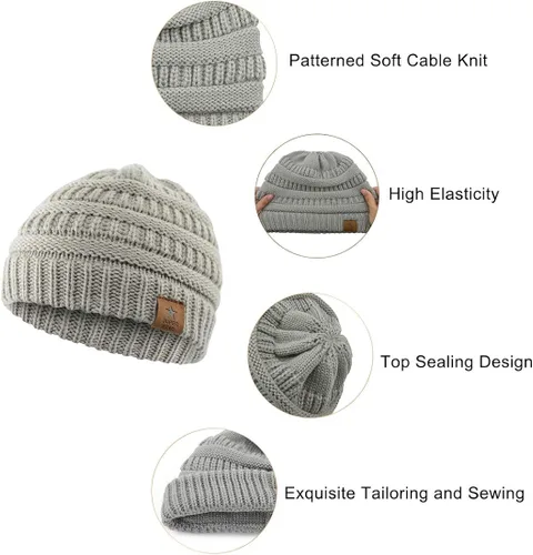 Miniatura 2 de Durio - Suave y cálido gorro tejido de punto para bebés Gorros de invierno para niños y niñas