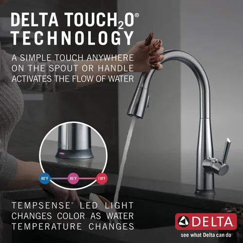 Miniatura 5 de Delta 9113TV-AR-DST Essa - Grifo de cocina, VoiceIQ, acero inoxidable ártico Ártico inoxidable