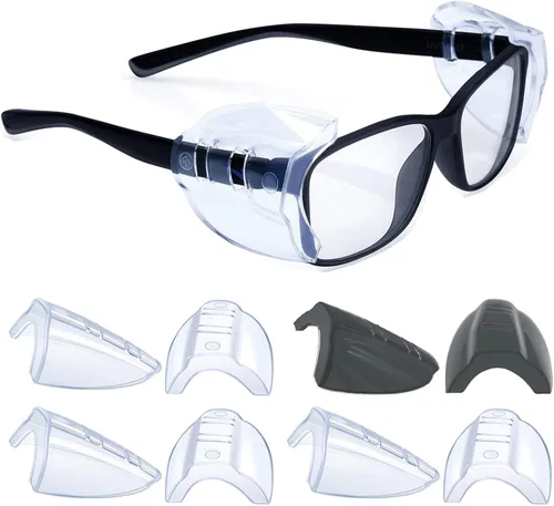 Miniatura 13 de KMDJG - 11 pares de protectores laterales de seguridad, protectores laterales transparentes para gafas de seguridad, se adaptan a marcos de anteojos
