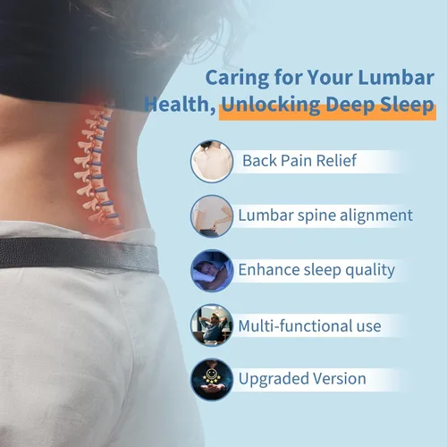 Miniatura 5 de Almohada de apoyo lumbar para aliviar el dolor de espalda: almohada de espalda baja para dormir - Almohada de cintura de espuma viscoelástica - Azul
