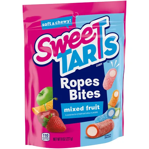 Miniatura 4 de SweeTARTS Rope Bites Candy, frutas mixtas, bolsa resellable de 8 onzas (paquete de 3)