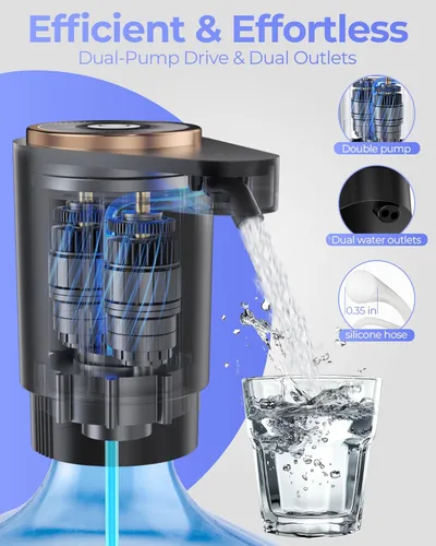 Miniatura 3 de Bomba de botella de agua, dispensador de agua eléctrico portátil para botellas de 5 galones, carga USB, interruptor automático, batería recargable
