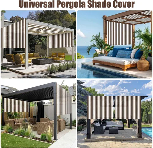 Miniatura 4 de Panel de toldo de repuesto para pérgola de 6 x 17 pies con bolsillo para barra al aire libre