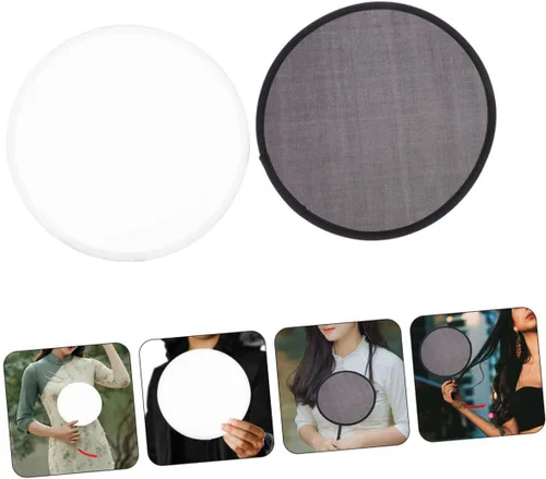 Miniatura 4 de ARTIBETTER Ventilador plegable portátil de mano redondo de 2 piezas para ligero y conveniente para bodas, festivales, viajes y material fácil