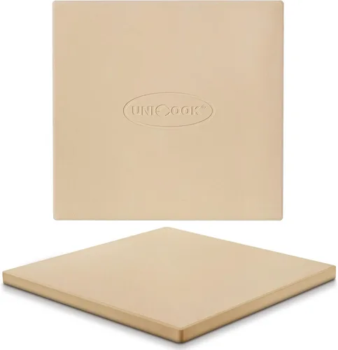 Unicook Piedra para pizza para horno y parrilla, piedra cuadrada de 12 pulgadas para hornear pan, bandeja para hornear cordierita, resistente a los