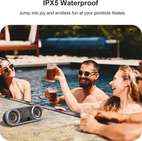 Miniatura 7 de DOSS SoundBox Pro+ P400 Altavoz Bluetooth, sonido estéreo fuerte de 50 W, graves profundos, tiempo de reproducción de 26 horas, luces espejo