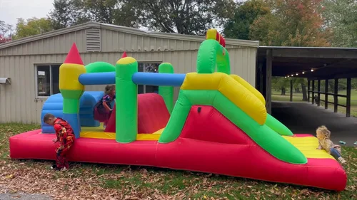 Miniatura 9 de Whubefy Casa inflable para carrera de obstáculos para niños grandes de 8 a 12 años, castillo de rebote grande de 18.5 x 8 pies con toboganes