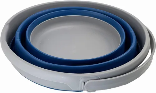 Miniatura 2 de SAMMART Cubo de plástico plegable de 10 L (2.6 galones), bañera redonda plegable con asa, cubo de pesca portátil, cubo de agua, ahorro desplegable