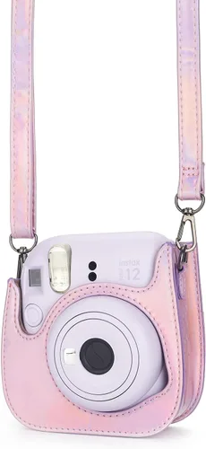 Miniatura 2 de Instant Mini 12 Funda Protectora para Cámara para Fujifilm Instax Mini 12/11, Funda Bolsa de Cámara de Cuero PU Premium con Bolsillo y Correa rosado