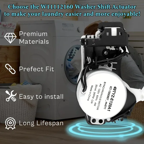 Miniatura 7 de W11212745 AWP42172 50SM21-1-221B Actuador de cambio de arandela para Whirlpool May.tag Ken. Más reemplaza a W10913953 W11481722 AP6327693 MVWX655DW1