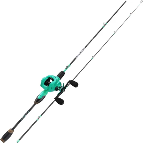 Miniatura 2 de One Bass Combo de caña de pescar y carrete, combo de hilado y cebo de 2 piezas, varillas medianas de grafito IM6 en blanco, guías de acero inoxidable