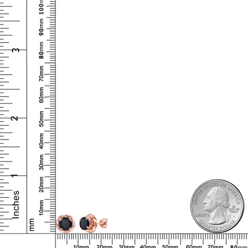 Miniatura 143 de Gem Stone King Aretes de plata de ley 925 de 0.236 in con piedra natal redonda para mujer