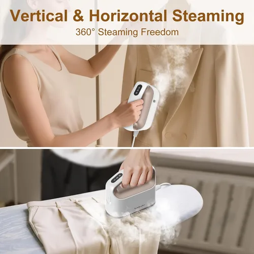 Miniatura 5 de Newbealer Plancha de Vapor Inteligente para Ropa - 1200W Grado Profesional Turboalimentada 3 Modos de Vapor y 3 Modos de Calor Seco, Calentamiento