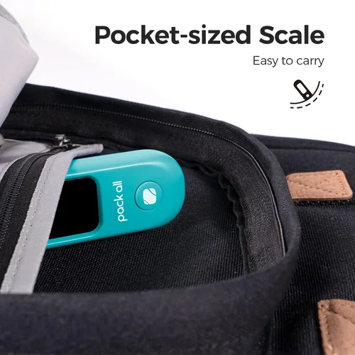 Miniatura 7 de pack all Báscula de equipaje de 110 libras, báscula digital de equipaje de mano, báscula de peso para maleta de viaje con pantalla LCD, batería