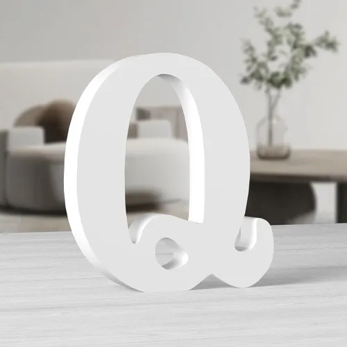 Miniatura 17 de AOCEAN Letras de madera grandes blancas de 10 pulgadas, letras de madera sin terminar para decoración de pared, letras decorativas de pie