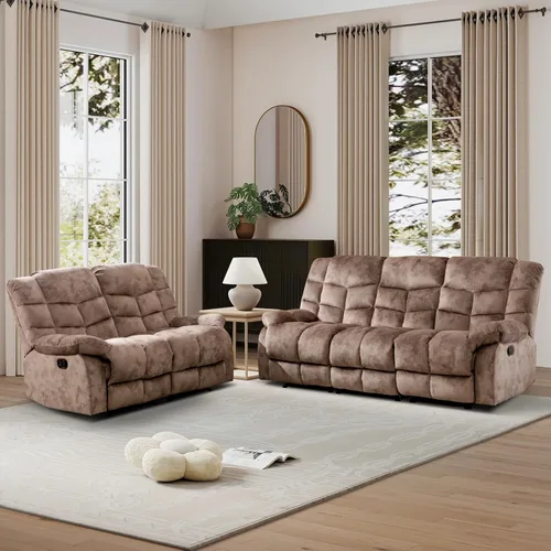 Miniatura 42 de CANMOV Silla reclinable manual, sofá reclinable individual con respaldo y reposabrazos sobrerelleno para sala de estar, muebles de dormitorio