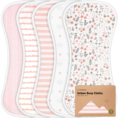 Paños orgánicos para eructos para bebés niños y niñas, paquete de 5 paños de algodón súper absorbentes para bebés, trapos suaves y afelpados para