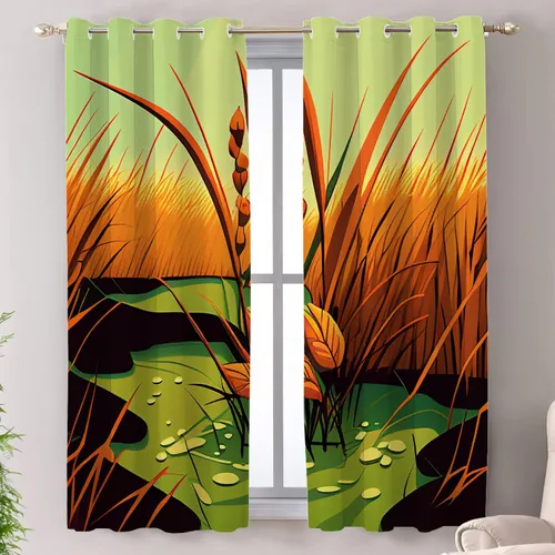 Miniatura 28 de Shrahala Cortinas de nivel de chakras con mandala beige para ventanas de cocina, paneles de cortina de ventana de mandala multicapa de poliéster