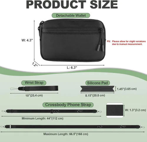 Miniatura 3 de YFWE Correa de clip and go para teléfono con cartera cruzada, cordón ajustable para teléfono con cartera RFID desmontable, correa universal