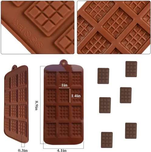 Miniatura 4 de 5 Piezas de Moldes de Silicona Separables para Chocolate, Molde Cuadrado de Silicona, Molde de Barra de Chocolate de Caramelo Antiadherente, Molde