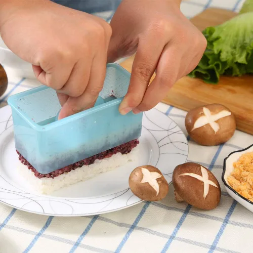 Miniatura 4 de AYCCNH Prensa antiadherente para hacer musubi, kit de fabricación de sushi sin BPA, molde para onigiri, prensa de almuerzo no tóxica, molde hawaiano