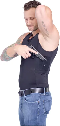 Hidden Carry Wear CCW - Camiseta de compresión táctica para uso diario EDC - Camisa de pistola para hombre