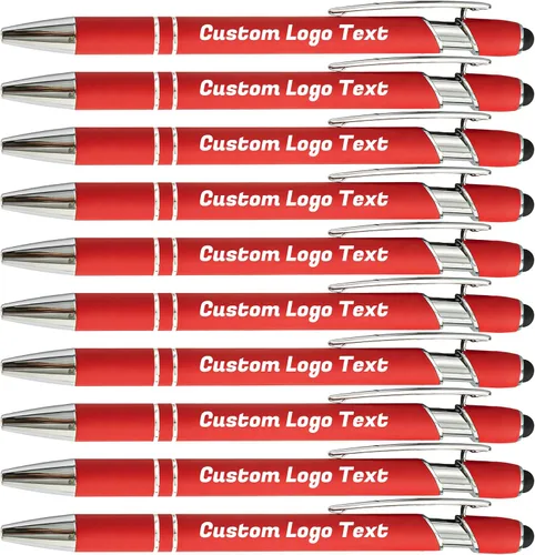Miniatura 15 de Bolígrafos personalizados con nombre, texto, logotipo, bolígrafo personalizado para eventos de oficina de negocios con lápiz óptico para pantalla