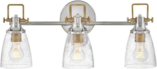 Miniatura 13 de Hinkley Easton 51270PN - Accesorio de tocador de baño de una sola luz, industrial moderno, pantalla de vidrio transparente, se monta hacia arriba