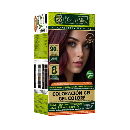 INDUS VALLEY Gel de color para cabello natural y orgánico libre de daños | Sin amoníaco, vegano y libre de crueldad | Hasta 100% de cobertura de
