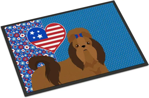Miniatura 140 de Caroline's Treasures WDK5119JMAT Airedale Terrier USA - Tapete para interiores o exteriores, 24 x 36 pulgadas, tapete para puerta delantera