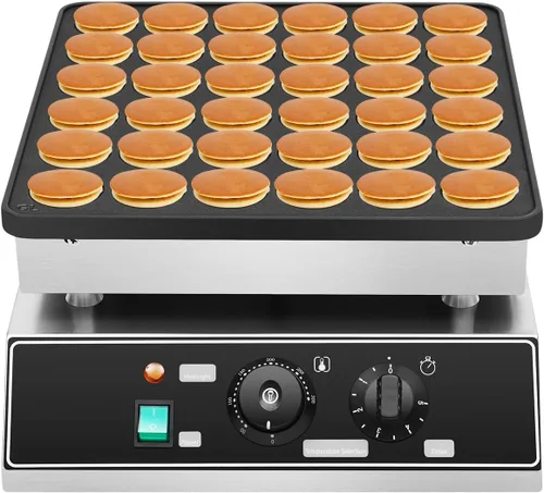Mini máquina eléctrica para hacer panqueques de 36 agujeros, 1000 W, plancha comercial holandesa para panqueques, máquina comercial para hacer