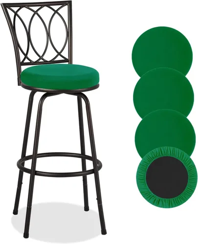 Miniatura 8 de Deisy Dee 4 fundas de asiento redondas para taburetes de bar, fundas elásticas para sillas redondas de 13 a 16 pulgadas (naranja)