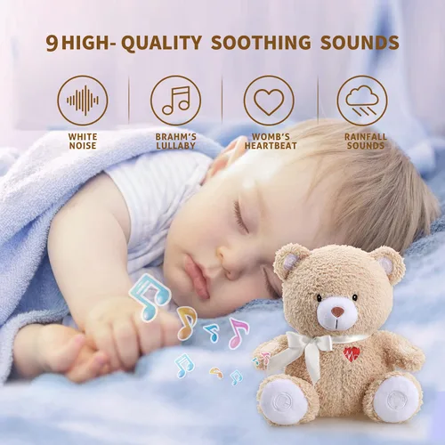 Miniatura 2 de BEREST Chupete musical para dormir para bebés recién nacidos, máquina de ruido blanco con latido del corazón de la madre, ayuda para dormir