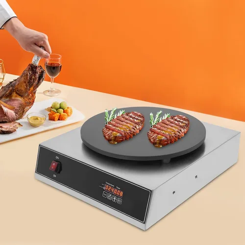 Miniatura 4 de Máquina eléctrica para hacer crepes comercial, para hacer panqueques grandes, plancha, placa plana, sartén para crepes, cereales, estufa para 1650 W