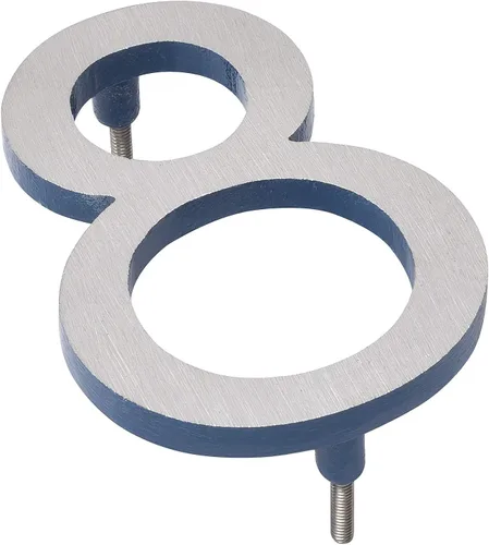 Miniatura 12 de Montague Metal Products MHN-04-F-SB2-7 Números de casa de dirección flotantes modernos de aluminio cepillado sólido, 4 pulgadas, níquel satinado